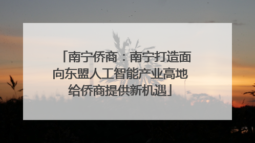 南宁侨商：南宁打造面向东盟人工智能产业高地给侨商提供新机遇