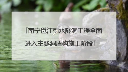 南宁邕江引水隧洞工程全面进入主隧洞盾构施工阶段