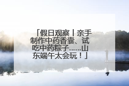 假日观察丨亲手制作中药香囊、试吃中药粽子……山东端午太会玩！