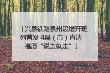 兴泉铁路泉州段增开班列首发 4县（市）直达福厦“说走就走”