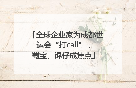 全球企业家为成都世运会“打call”，蜀宝、锦仔成焦点