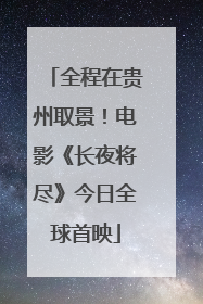 全程在贵州取景！电影《长夜将尽》今日全球首映