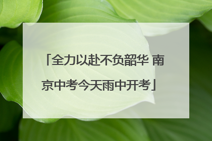 全力以赴不负韶华 南京中考今天雨中开考