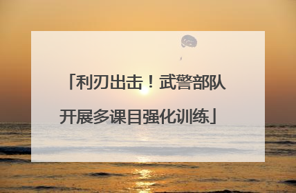 利刃出击！武警部队开展多课目强化训练
