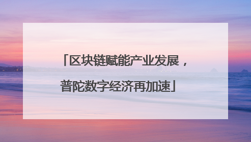 区块链赋能产业发展，普陀数字经济再加速