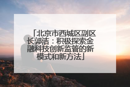北京市西城区副区长郭洁：积极探索金融科技创新监管的新模式和新方法