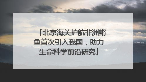 北京海关护航非洲鳉鱼首次引入我国，助力生命科学前沿研究