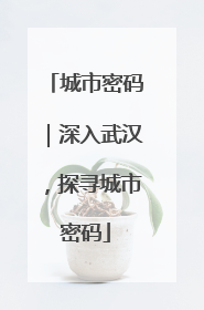 城市密码｜深入武汉，探寻城市密码