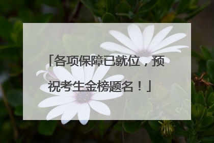 各项保障已就位，预祝考生金榜题名！