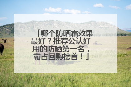 哪个防晒霜效果最好？推荐公认好用的防晒第一名，霸占回购榜首！