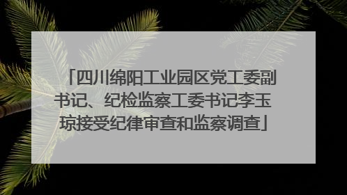 四川绵阳工业园区党工委副书记、纪检监察工委书记李玉琼接受纪律审查和监察调查