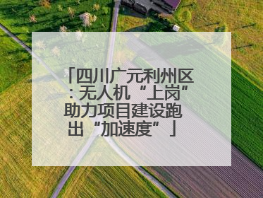 四川广元利州区：无人机“上岗” 助力项目建设跑出“加速度”