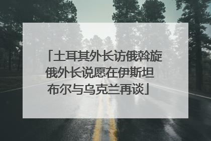 土耳其外长访俄斡旋 俄外长说愿在伊斯坦布尔与乌克兰再谈