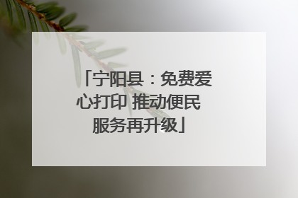 宁阳县：免费爱心打印 推动便民服务再升级