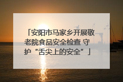 安阳市马家乡开展敬老院食品安全检查 守护“舌尖上的安全”