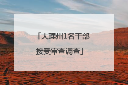 大理州1名干部接受审查调查