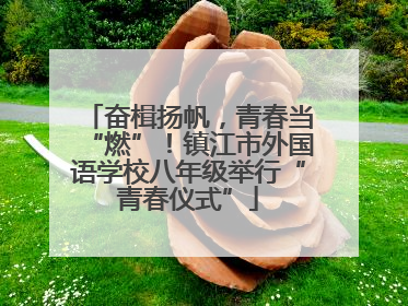 奋楫扬帆，青春当“燃”！镇江市外国语学校八年级举行“青春仪式”
