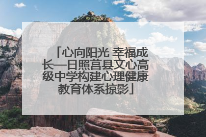 心向阳光 幸福成长—日照莒县文心高级中学构建心理健康教育体系掠影
