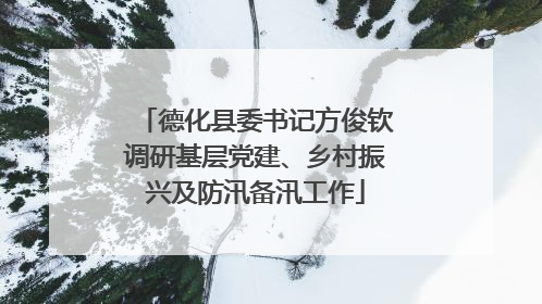 德化县委书记方俊钦调研基层党建、乡村振兴及防汛备汛工作
