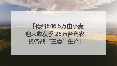 德州846.5万亩小麦迎来收获季 25万台套农机备战“三夏”生产