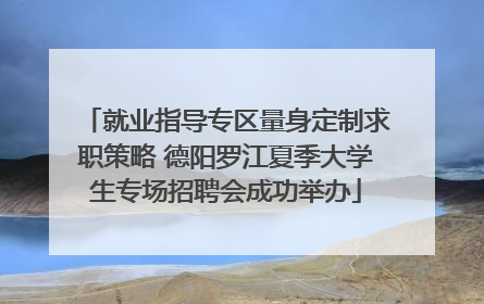 就业指导专区量身定制求职策略 德阳罗江夏季大学生专场招聘会成功举办