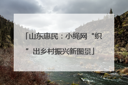 山东惠民：小绳网“织”出乡村振兴新图景