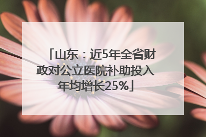 山东：近5年全省财政对公立医院补助投入年均增长25%
