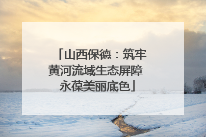 山西保德：筑牢黄河流域生态屏障 永葆美丽底色