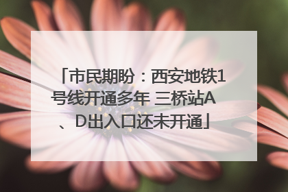 市民期盼：西安地铁1号线开通多年 三桥站A、D出入口还未开通