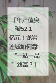年产值突破52.1亿元！龙岩连城如何靠“一站一品”致富？