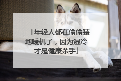 年轻人都在偷偷装地暖机了，因为湿冷才是健康杀手