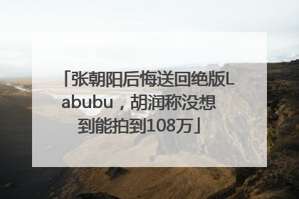 张朝阳后悔送回绝版Labubu，胡润称没想到能拍到108万