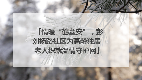 情暖“鹤耋安”，彭刘杨路社区为高龄独居老人织就温情守护网