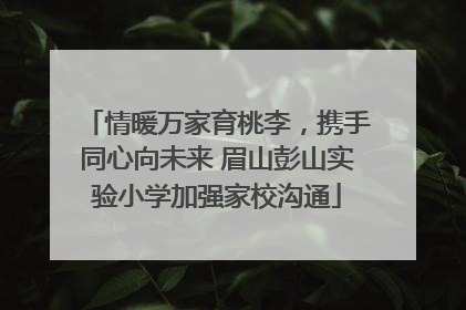情暖万家育桃李，携手同心向未来 眉山彭山实验小学加强家校沟通