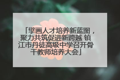 擘画人才培养新蓝图，聚力共筑促进新跨越 镇江市丹徒高级中学召开骨干教师培养大会