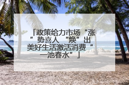 政策给力市场“涨”势喜人 “焕”出美好生活激活消费“一池春水”