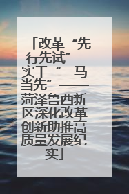 改革“先行先试” 实干“一马当先”——菏泽鲁西新区深化改革创新助推高质量发展纪实