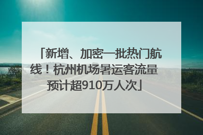 新增、加密一批热门航线！杭州机场暑运客流量预计超910万人次