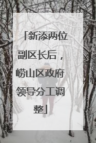 新添两位副区长后，崂山区政府领导分工调整