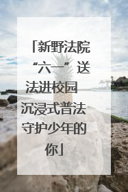 新野法院“六一”送法进校园 沉浸式普法守护少年的你