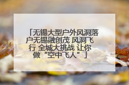 无锡大型户外风洞落户无锡融创茂 风洞飞行 全城大挑战 让你做“空中飞人”
