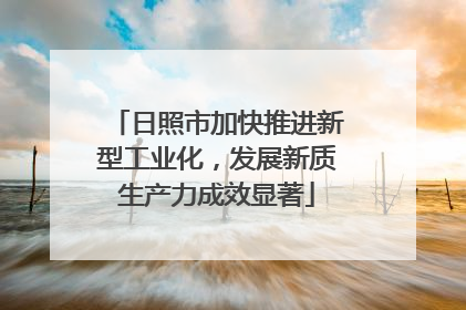 日照市加快推进新型工业化，发展新质生产力成效显著