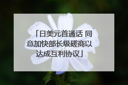 日美元首通话 同意加快部长级磋商以达成互利协议