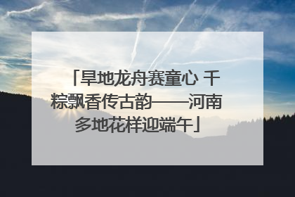 旱地龙舟赛童心 千粽飘香传古韵——河南多地花样迎端午