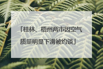 桂林、梧州两市因空气质量明显下滑被约谈