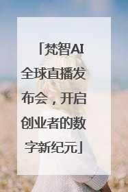 梵智AI全球直播发布会，开启创业者的数字新纪元