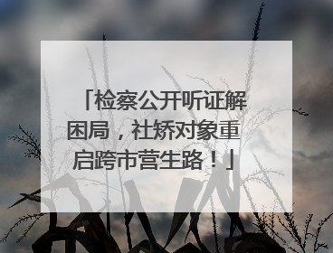 检察公开听证解困局，社矫对象重启跨市营生路！