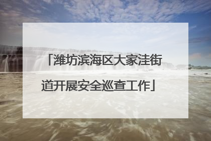 潍坊滨海区大家洼街道开展安全巡查工作