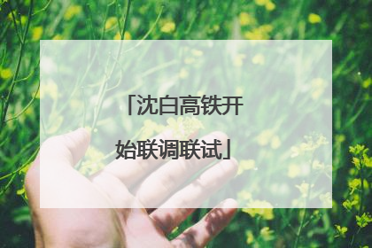 沈白高铁开始联调联试