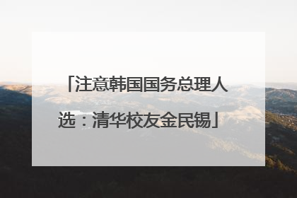 注意韩国国务总理人选：清华校友金民锡